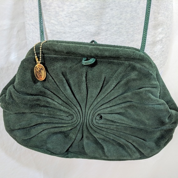 Etro Handbags - Vintage 70's green suede crossbody purse